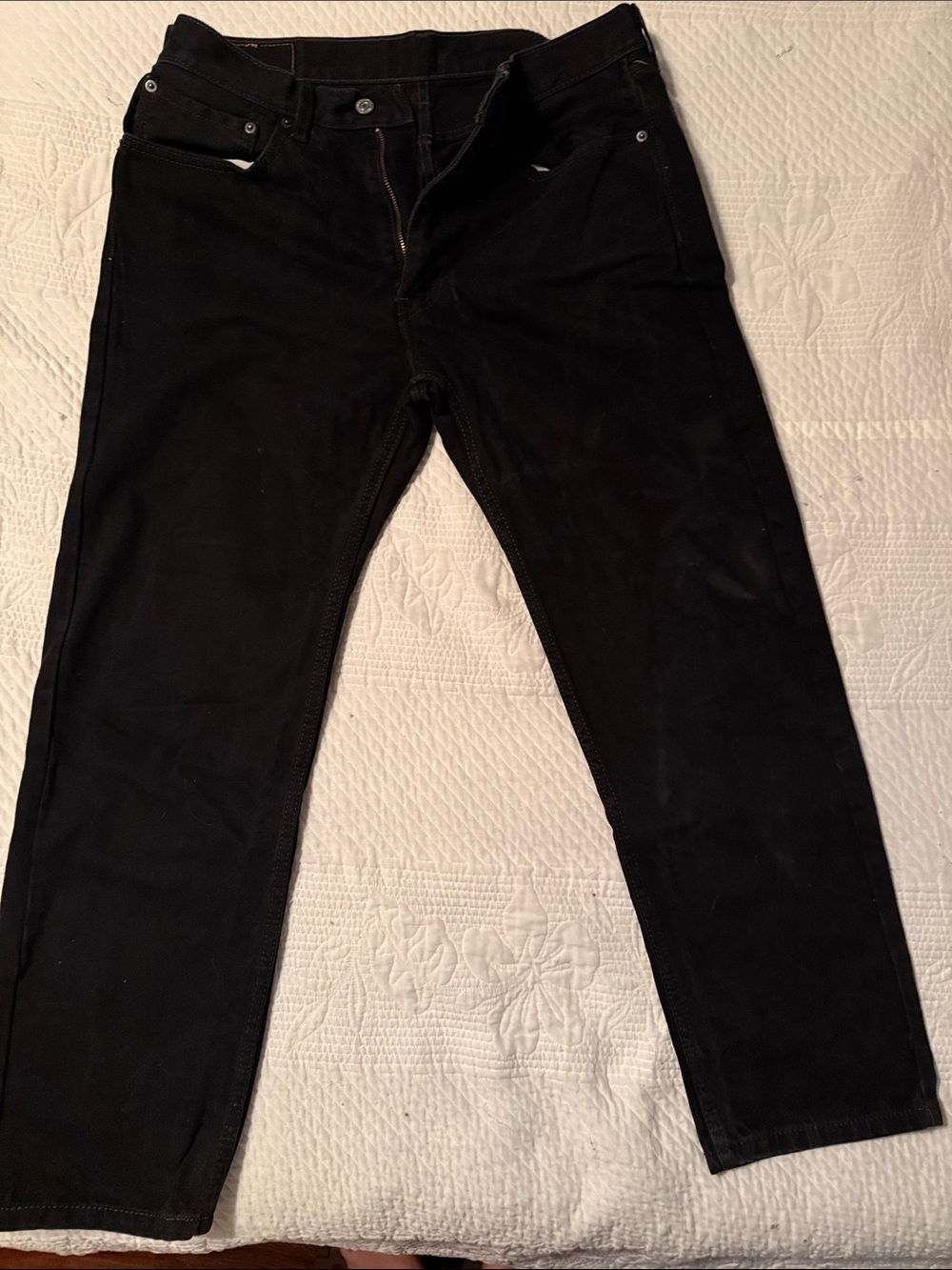 Levi's Men's Black Straight Jeans - Deep Black Denim